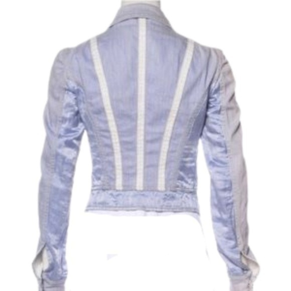 Roberto Cavalli Jackets & Blazers - Roberto Cavalli real Silk Jean  Jacket Size S crystal monogram detail